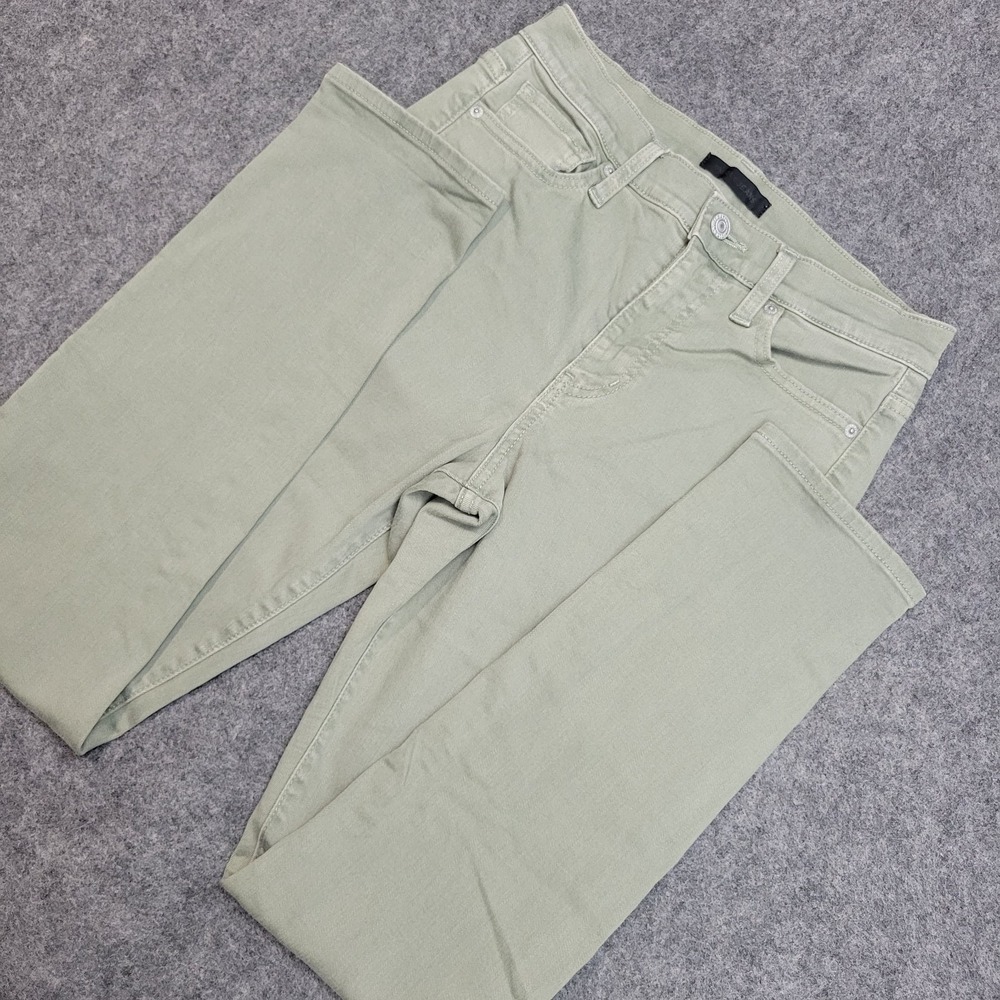 Uniqlo Jeans Womens 25 Green Boho Streetwear Skinny Leg Preppy College Everyday